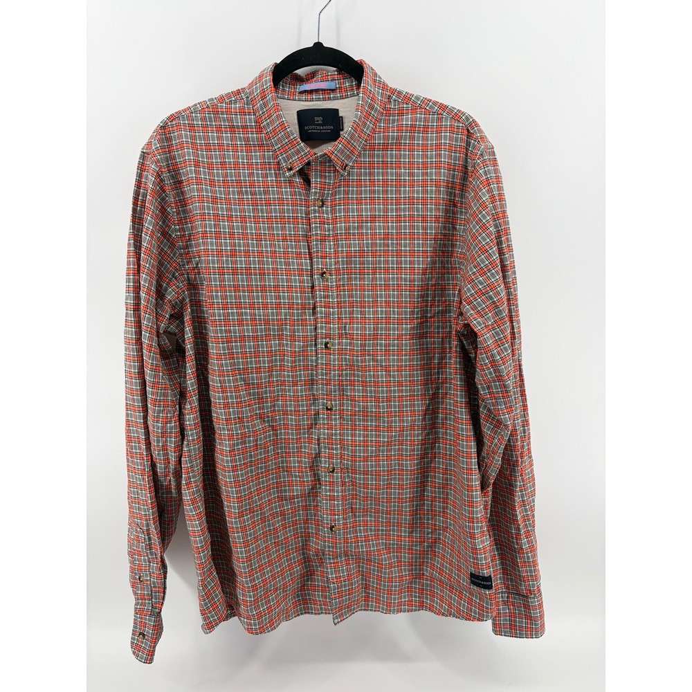 Scotch & Soda "All Day Siesta" Plaid Long Sleeve, Button Down Shirt, Men's XL